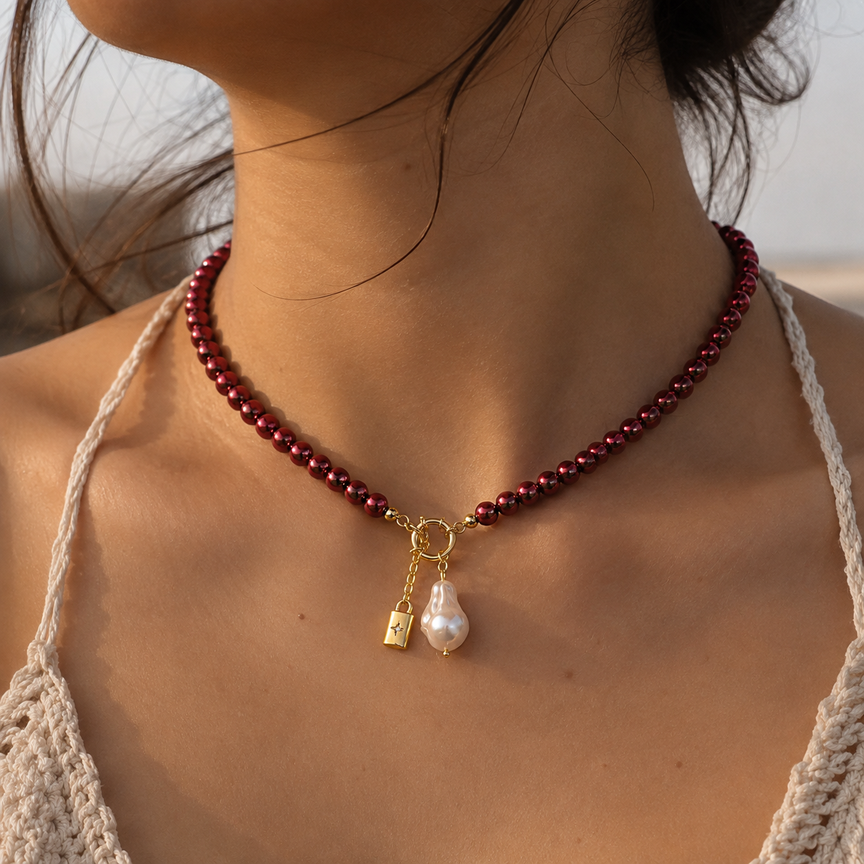 Rouge Pearl Chocker