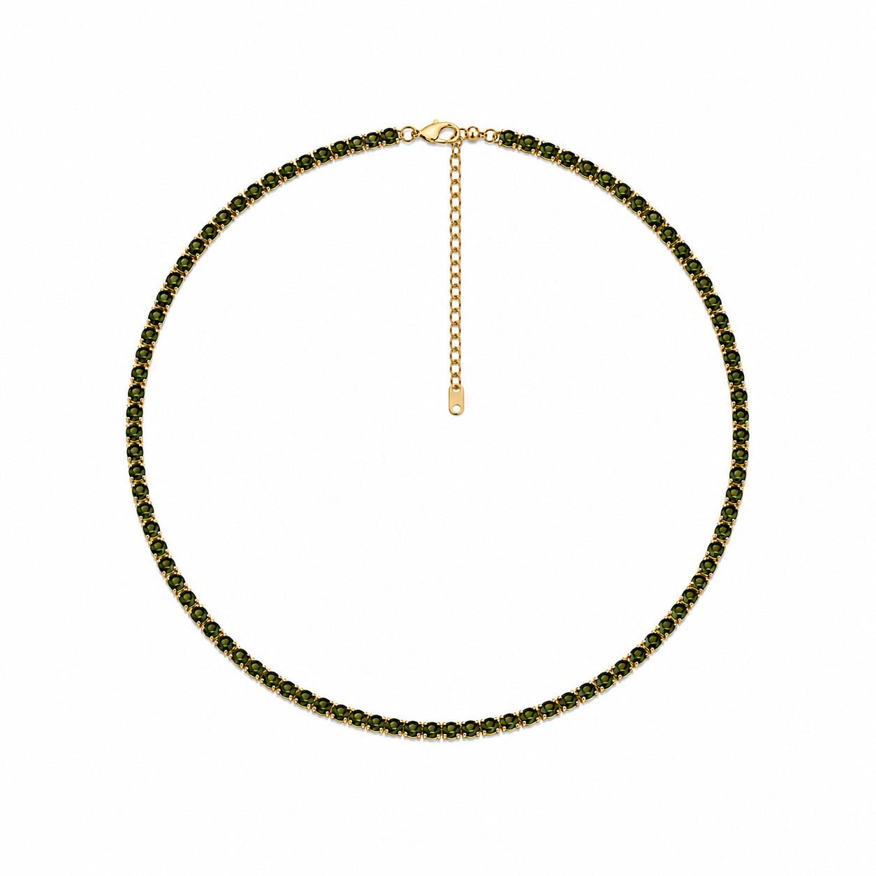 Olive Luxe Tennis Necklace