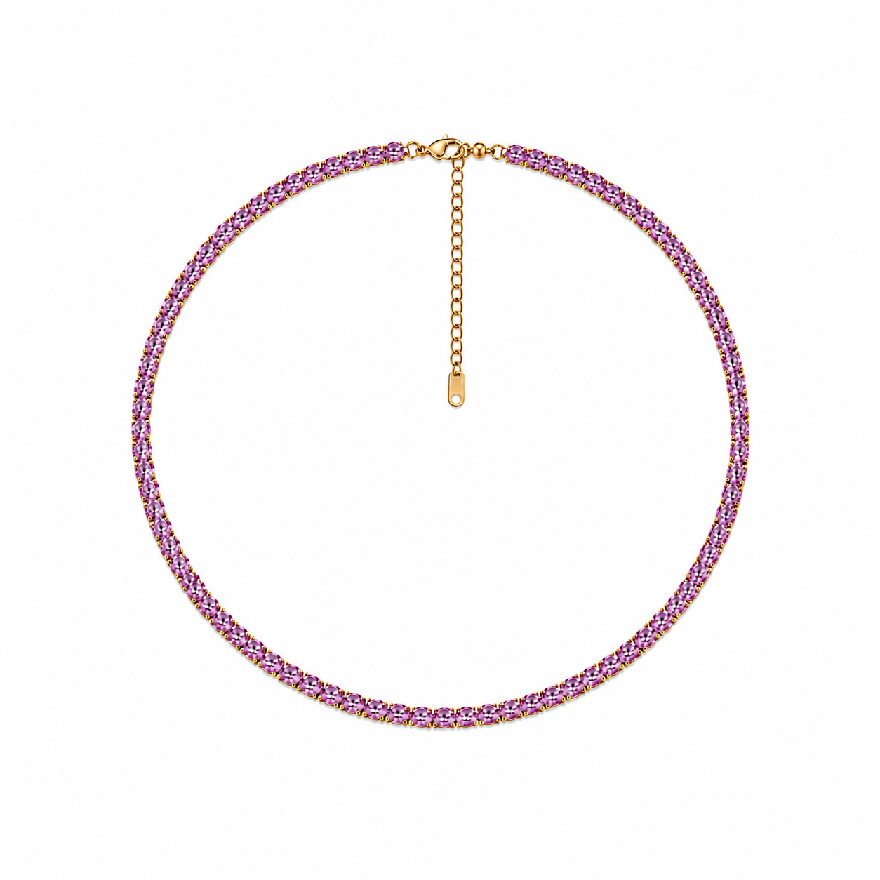 Lilac Aura Tennis Necklace
